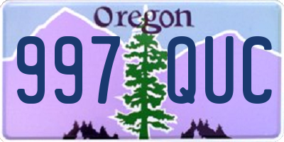 OR license plate 997QUC