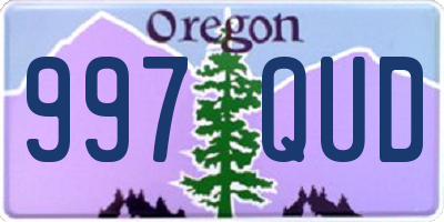 OR license plate 997QUD
