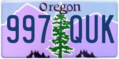 OR license plate 997QUK