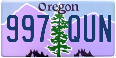 OR license plate 997QUN