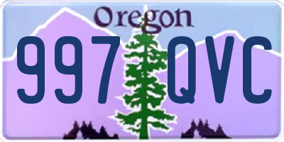 OR license plate 997QVC