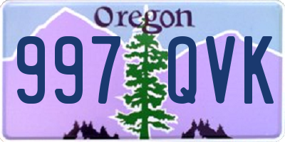 OR license plate 997QVK