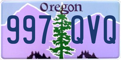OR license plate 997QVQ
