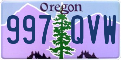 OR license plate 997QVW