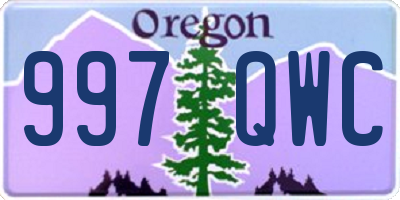 OR license plate 997QWC