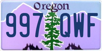 OR license plate 997QWF