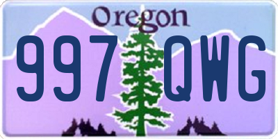 OR license plate 997QWG
