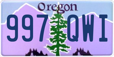 OR license plate 997QWI
