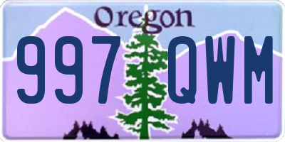 OR license plate 997QWM