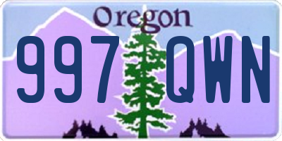OR license plate 997QWN