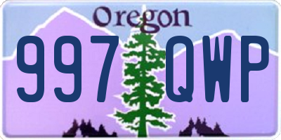 OR license plate 997QWP