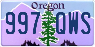 OR license plate 997QWS