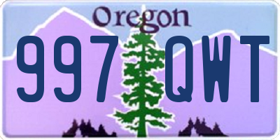 OR license plate 997QWT