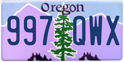OR license plate 997QWX