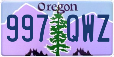 OR license plate 997QWZ