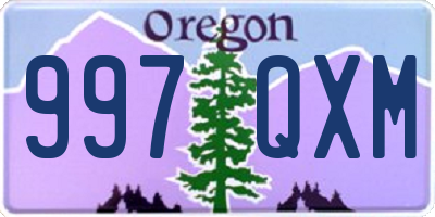 OR license plate 997QXM