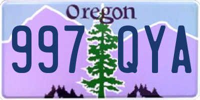 OR license plate 997QYA