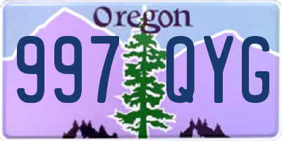 OR license plate 997QYG