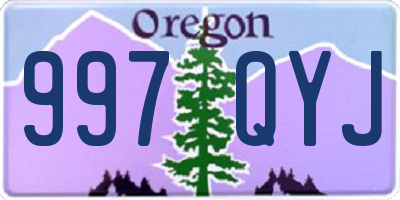 OR license plate 997QYJ