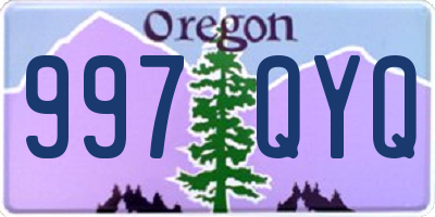 OR license plate 997QYQ
