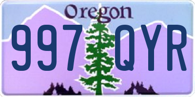 OR license plate 997QYR