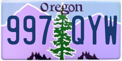 OR license plate 997QYW