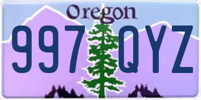 OR license plate 997QYZ