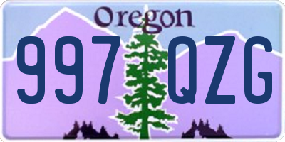 OR license plate 997QZG