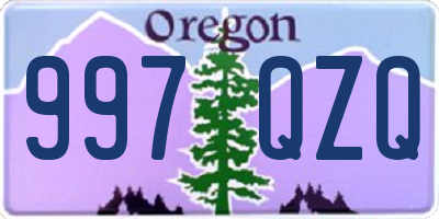 OR license plate 997QZQ