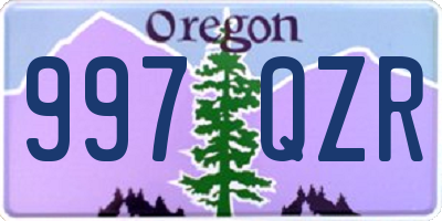OR license plate 997QZR