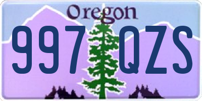 OR license plate 997QZS