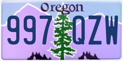 OR license plate 997QZW