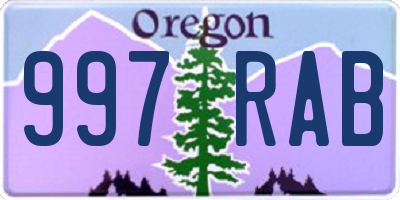 OR license plate 997RAB