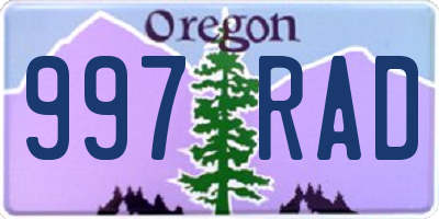 OR license plate 997RAD