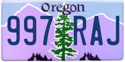 OR license plate 997RAJ