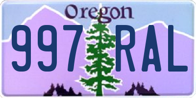 OR license plate 997RAL