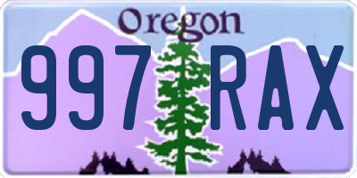 OR license plate 997RAX