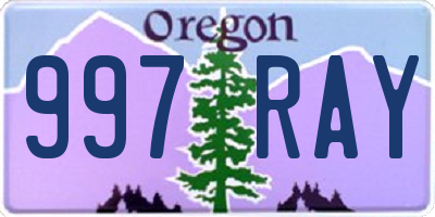 OR license plate 997RAY