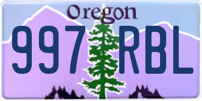 OR license plate 997RBL