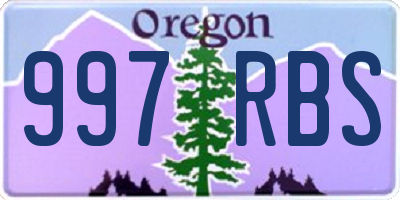 OR license plate 997RBS