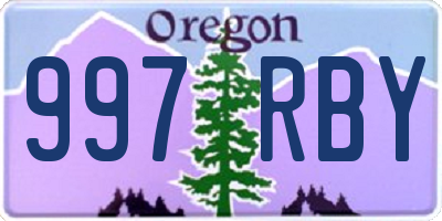 OR license plate 997RBY