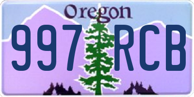 OR license plate 997RCB