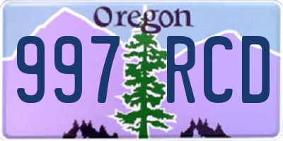 OR license plate 997RCD