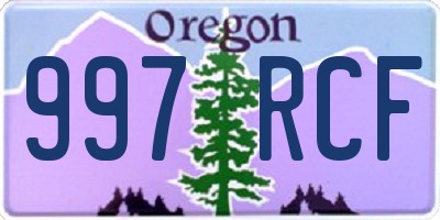 OR license plate 997RCF