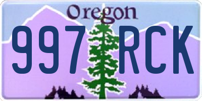 OR license plate 997RCK