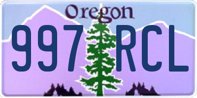 OR license plate 997RCL