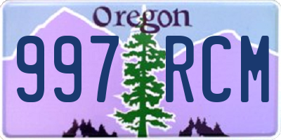 OR license plate 997RCM