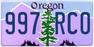 OR license plate 997RCO