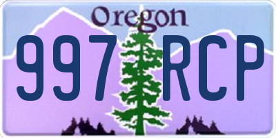 OR license plate 997RCP