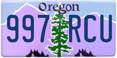 OR license plate 997RCU